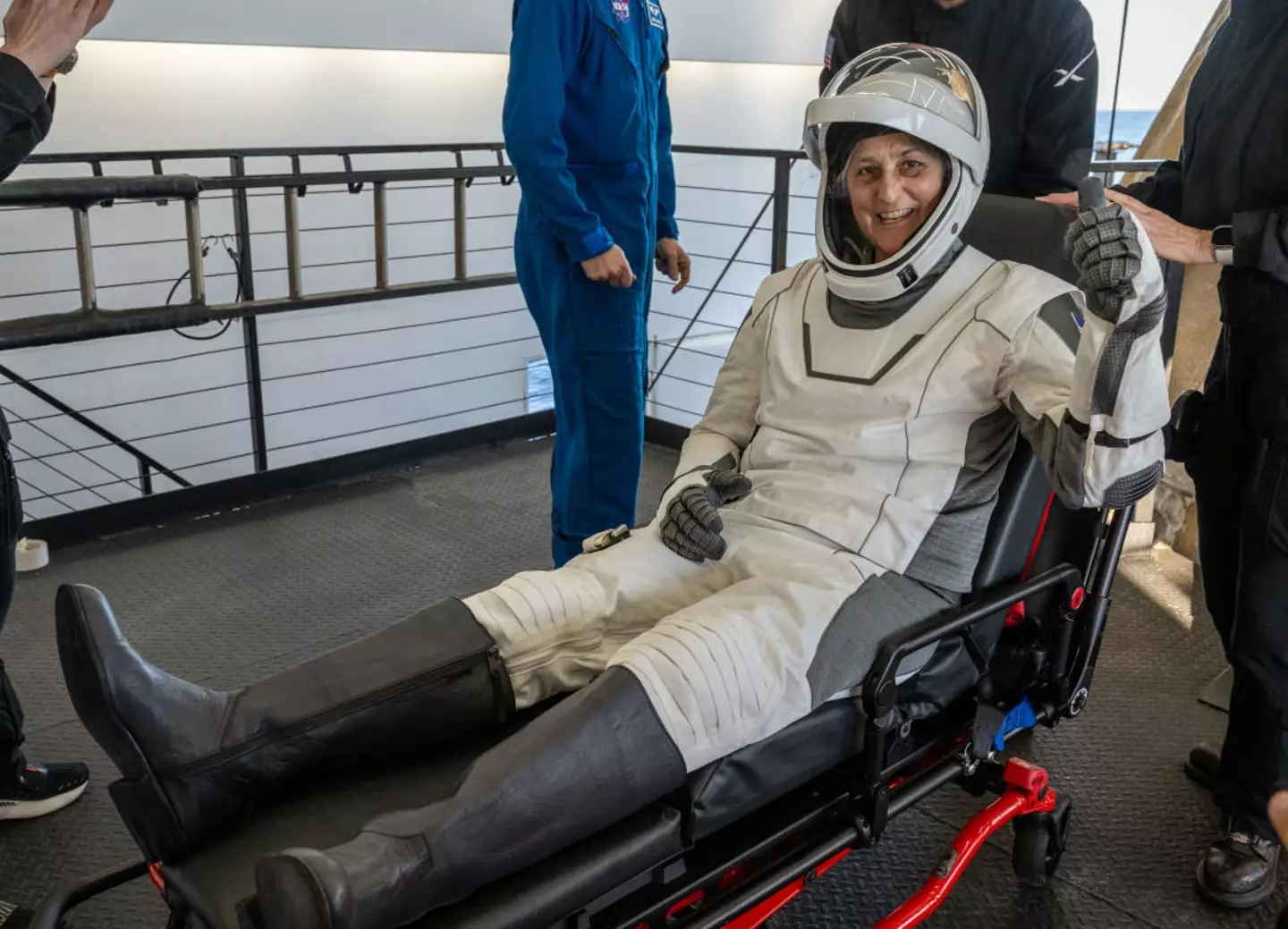 This wasn't Suni's first time in space. (Keegan Barber/NASA via Getty Images)