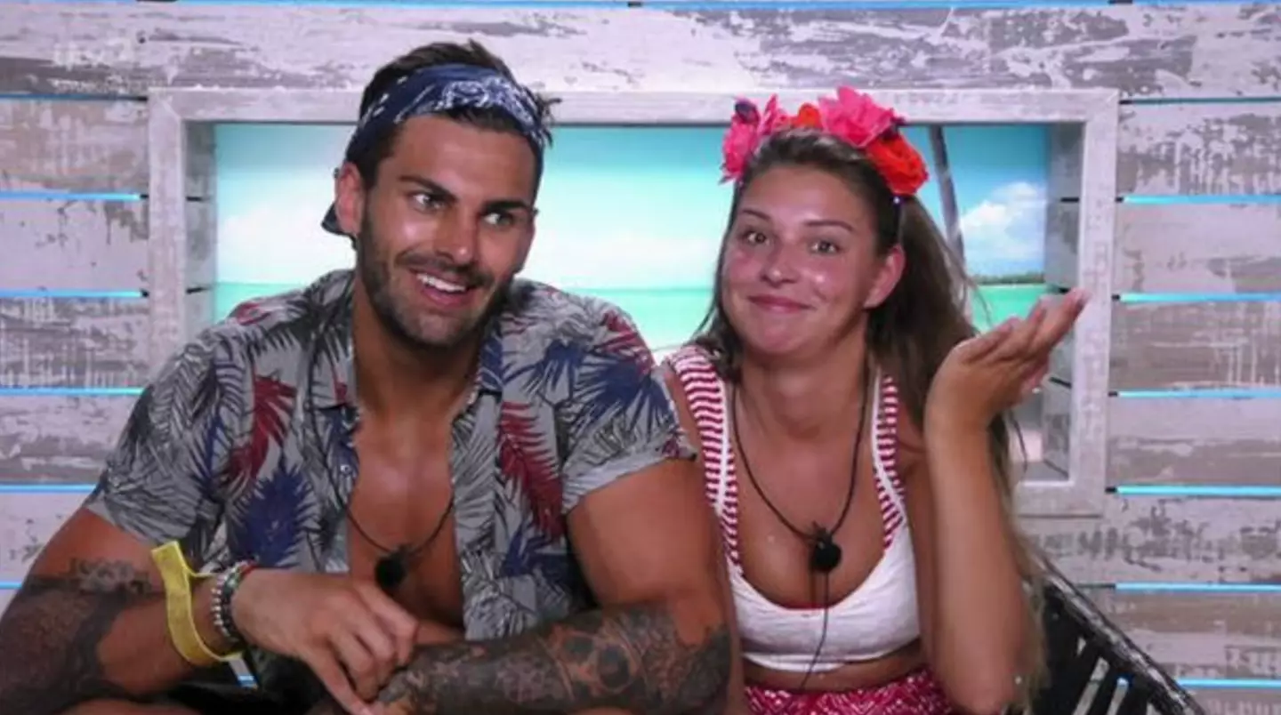 Zara and Adam on Love Island in 2018.