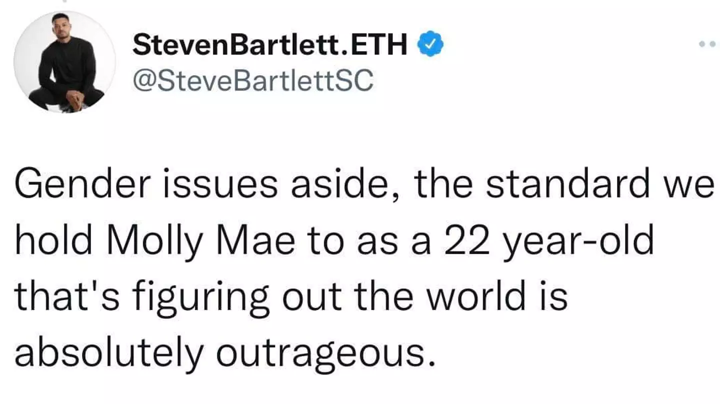 Steven Bartlett Tweet 1