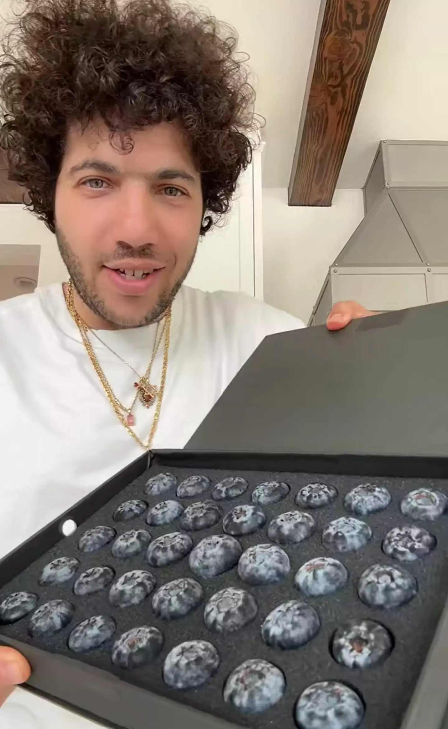 Benny Blanco showed off the whopping blueberries on TikTok (TikTok/@itsbennyblanco)