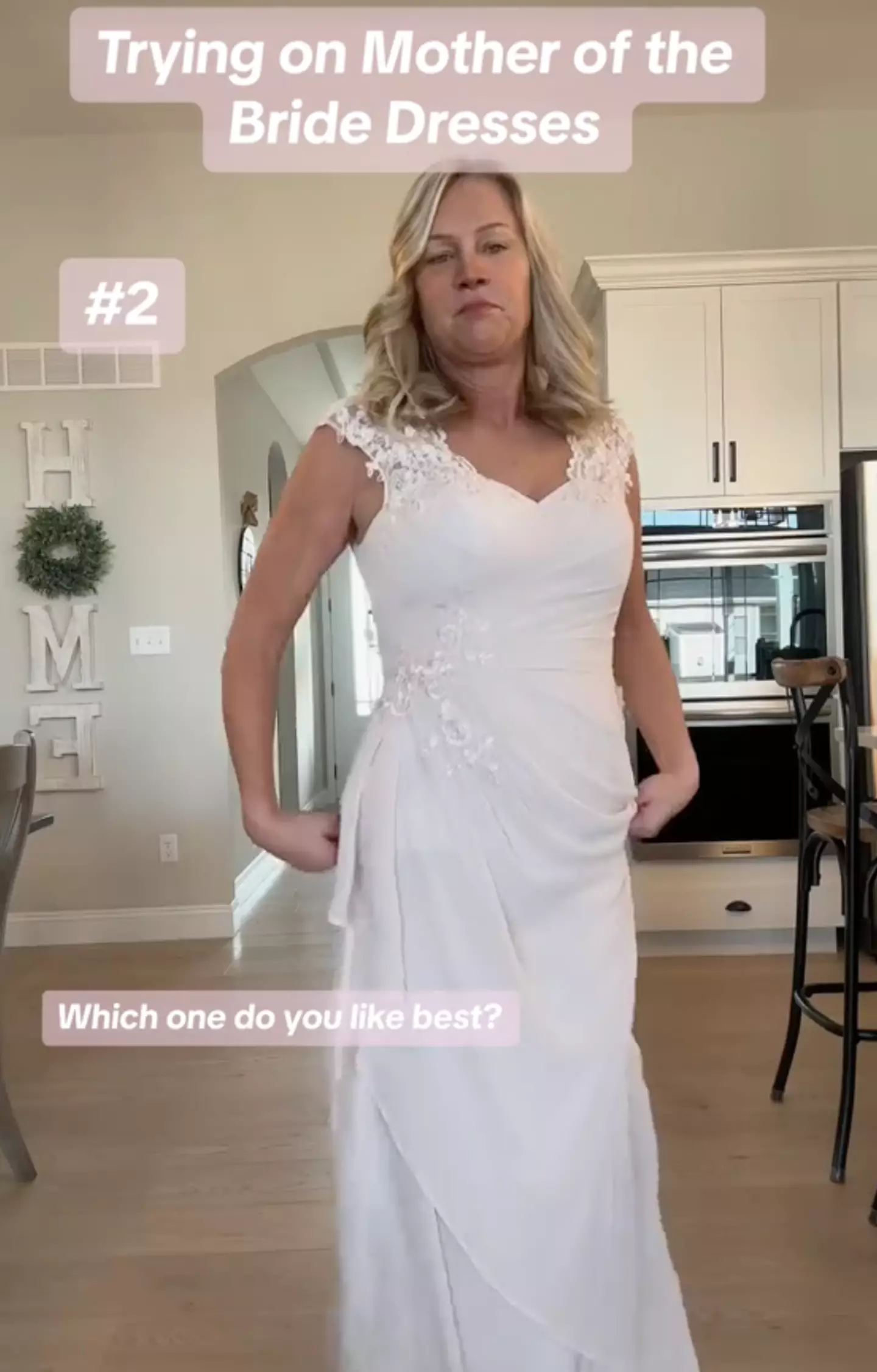 Stacey showed off multiple white dresses.