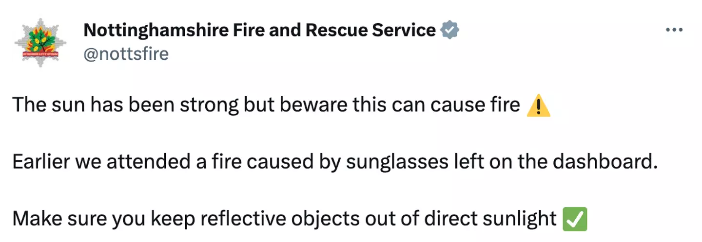 The fire department has issued a warning to drivers.