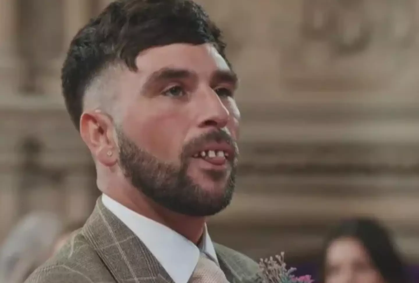Geordie Kieran pulled a prank at the altar before they even said 'I do' (Channel 4)