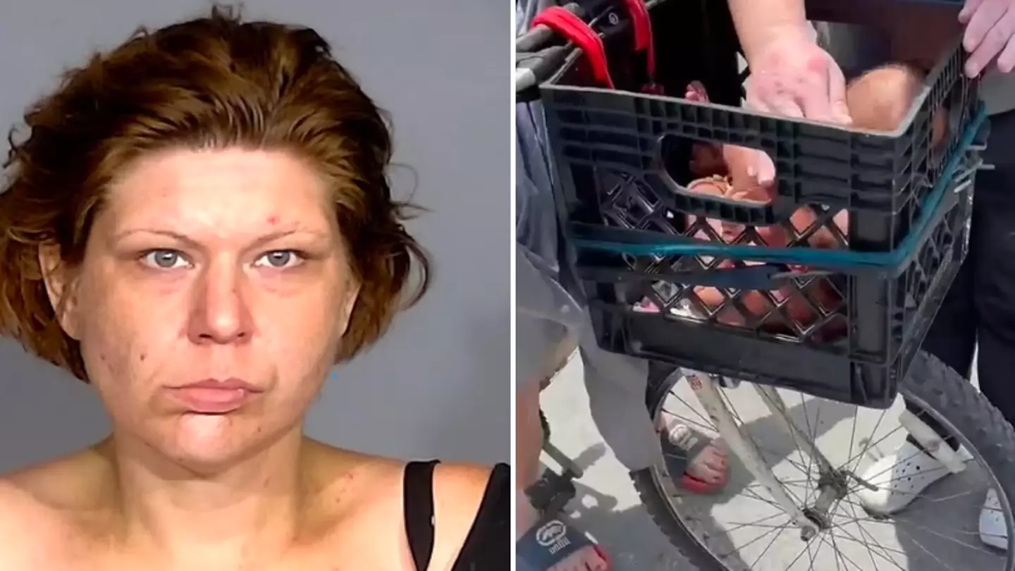 Mum jailed after she was seen cycling with crying two-month-old twins in plastic box