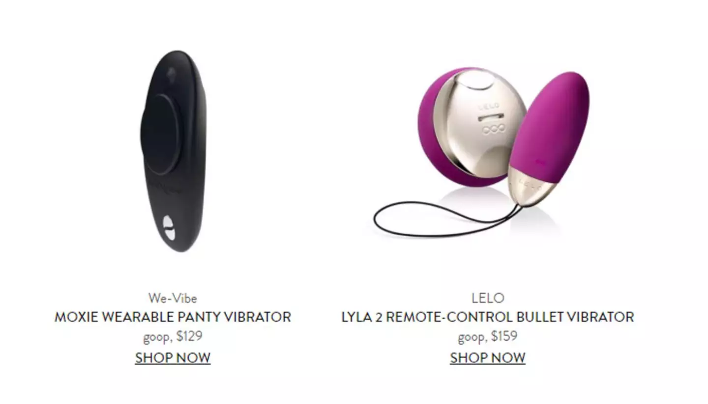 The We-Vibe sex toys are available from Goop (