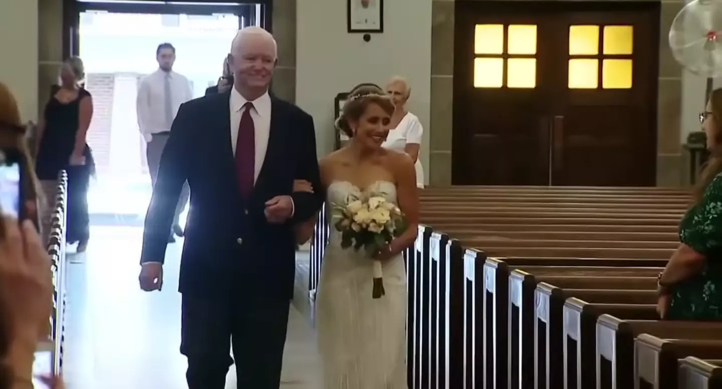 'Tom' walked Jeni down the aisle in place of her father.