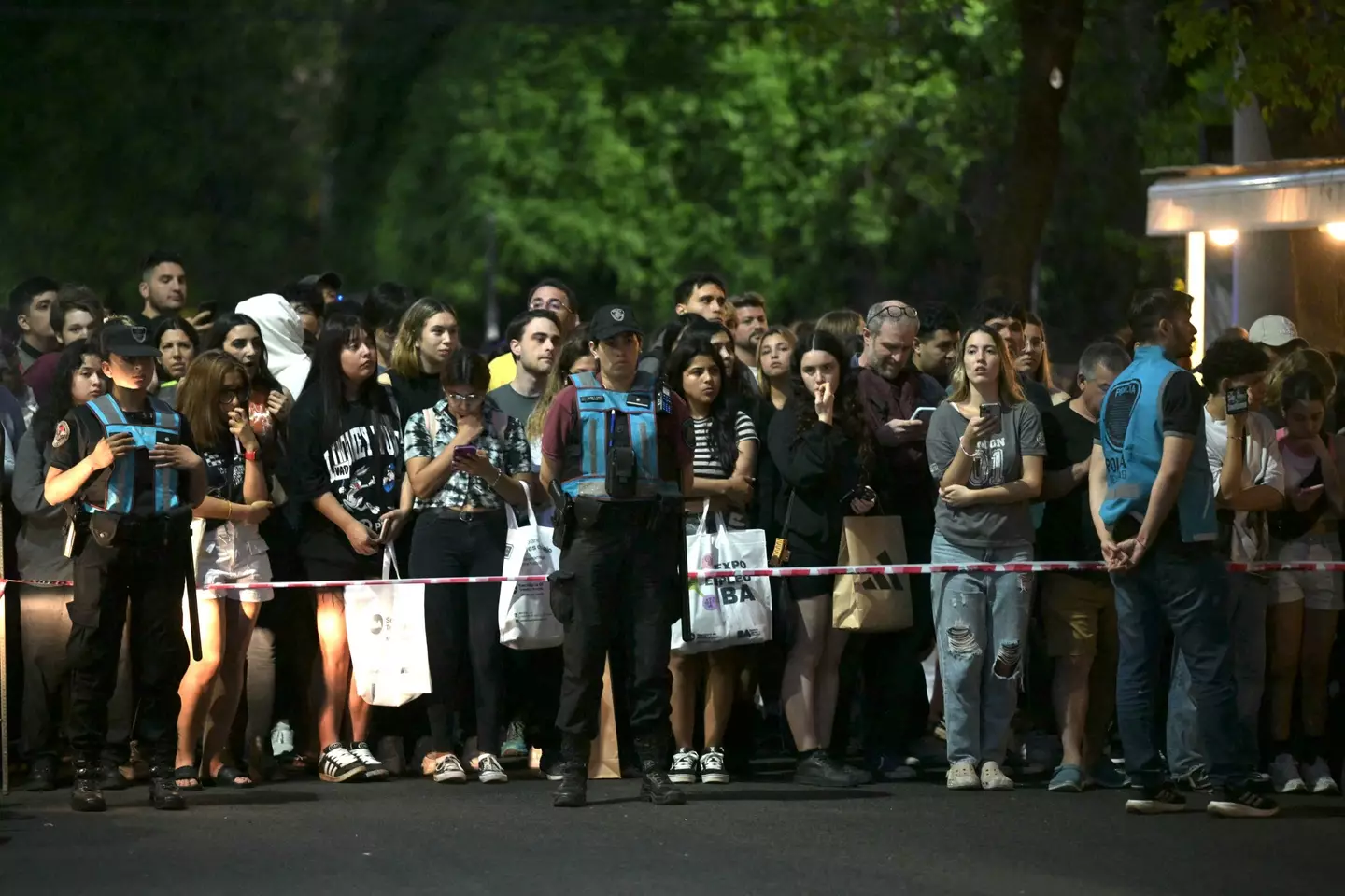 Fans gathered outside the hotel where Payne fell (JUAN MABROMATA/AFP via Getty Images)