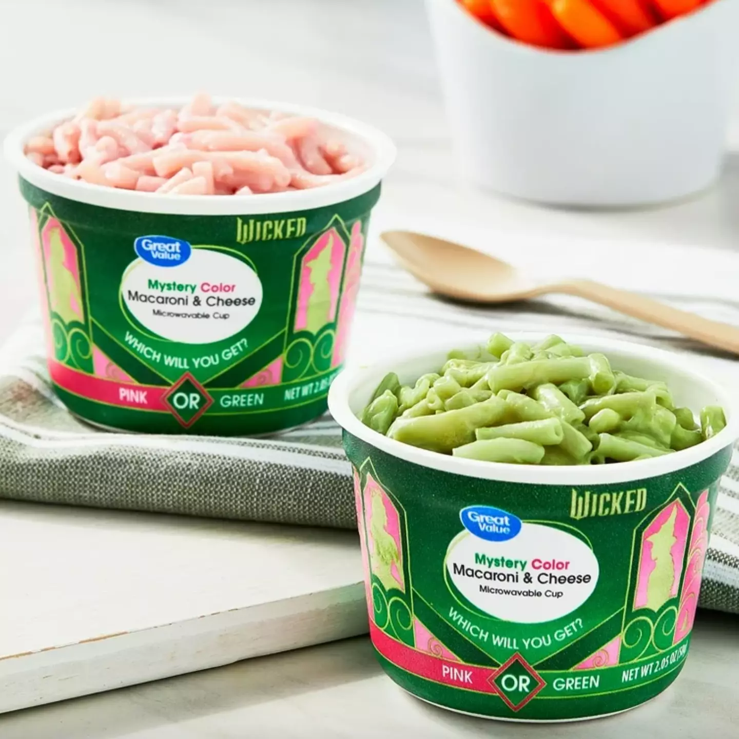 Ariana wasn't a fan of the pink and green mac and cheese (Walmart)