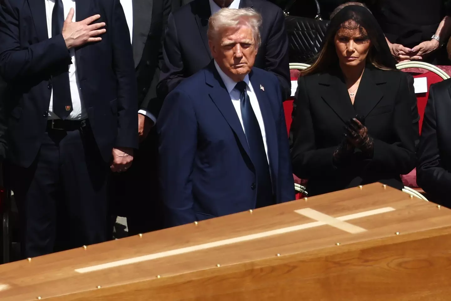 Trump and Melania paid their respects on Saturday (Jakub Porzycki/NurPhoto via Getty Images)