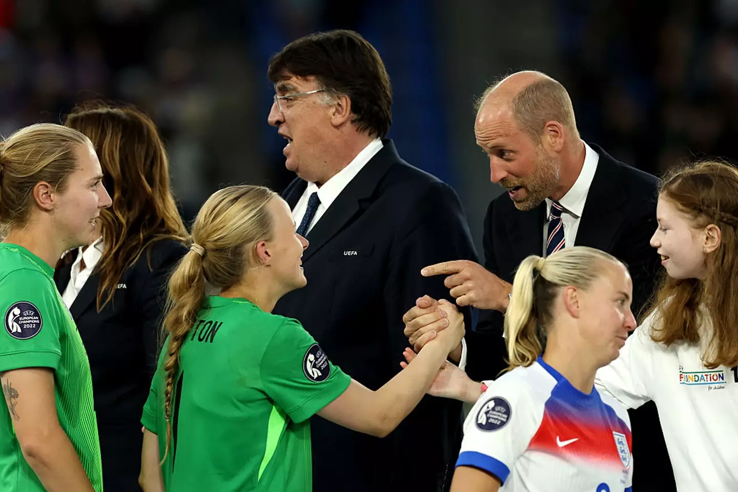 Prince William congratulated the Lionesses following their victory at the Euros final last night (27 July) (Alexander Hassenstein / Staff / Getty Images)