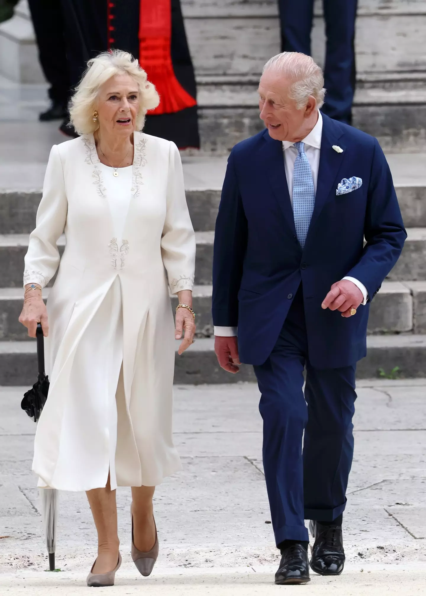 Queen Consort Camilla and King Charles III at St. Paul Basilica in Rome last week (23 October) (Chris Jackson/Getty Images)