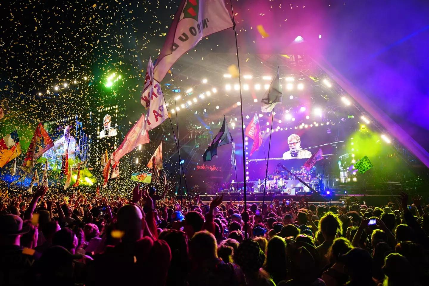 Thousands of revellers descended on the Pyramid stage to see Sir Elton John close out the weekend.