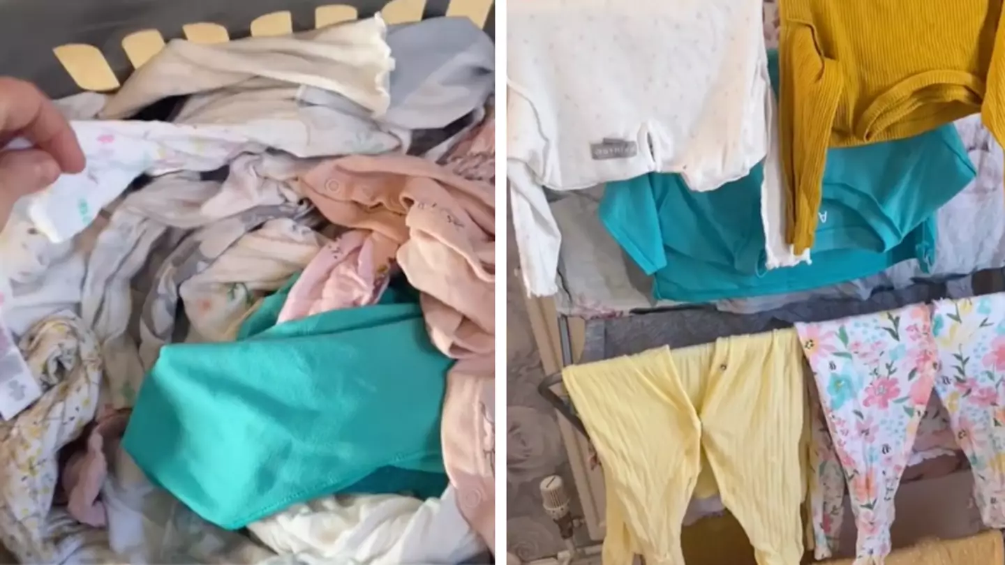 Woman shows how to quickly dry clothes without using tumble dryer