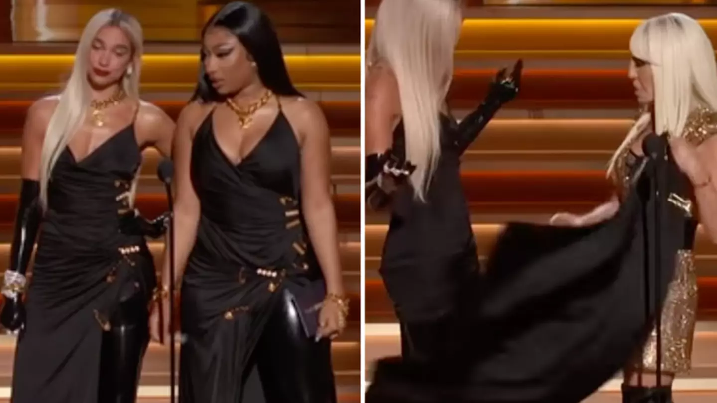 Donatella Versace Reveals Why She Ripped Off Dua Lipa's Skirt At The Grammys