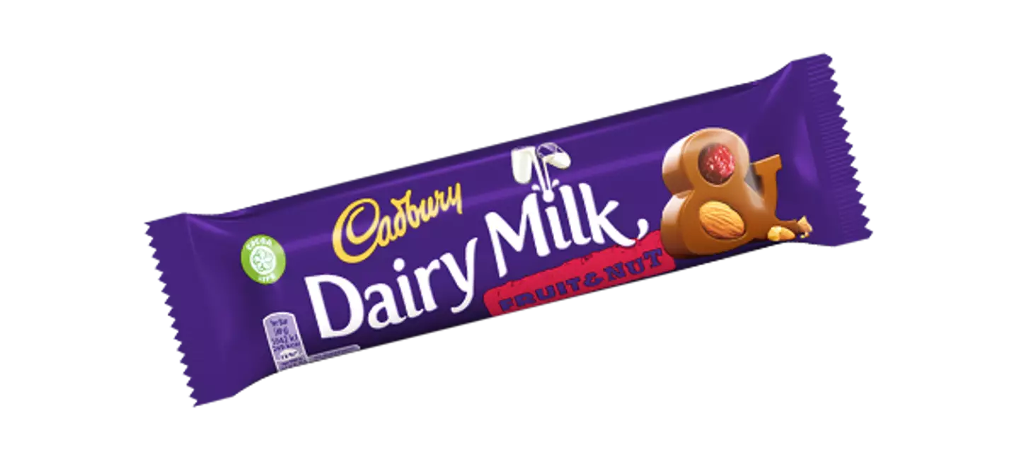 The girl's favourite sweet treat is the fruit and nut Cadbury's bar.