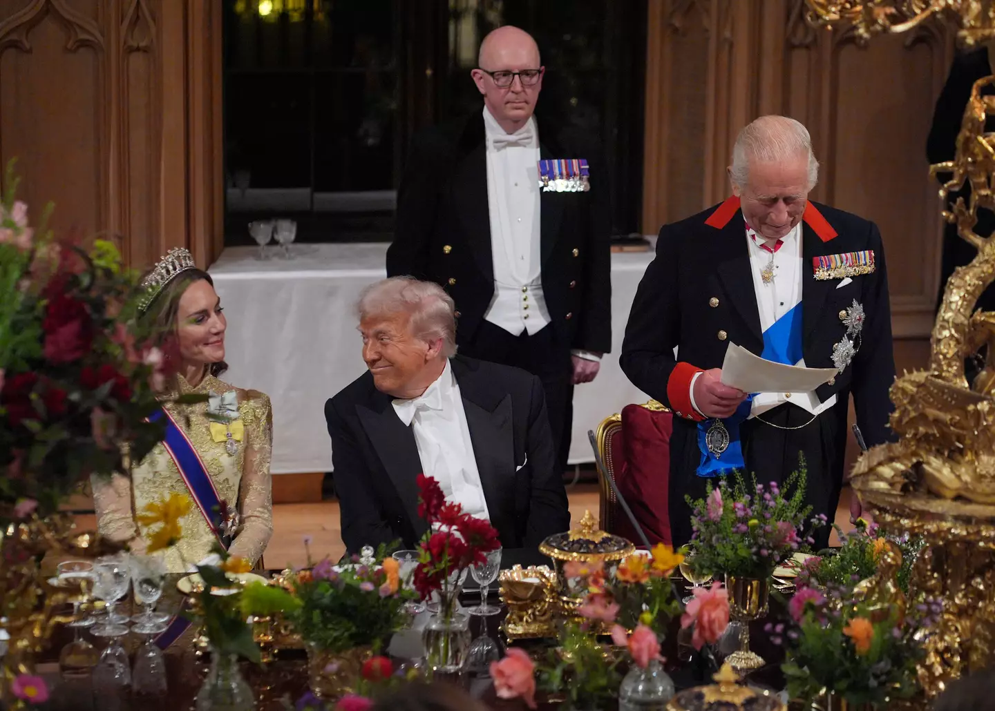 Trump came under fire for pushing Kate's chair (Yui Mok - WPA Pool/Getty Images)