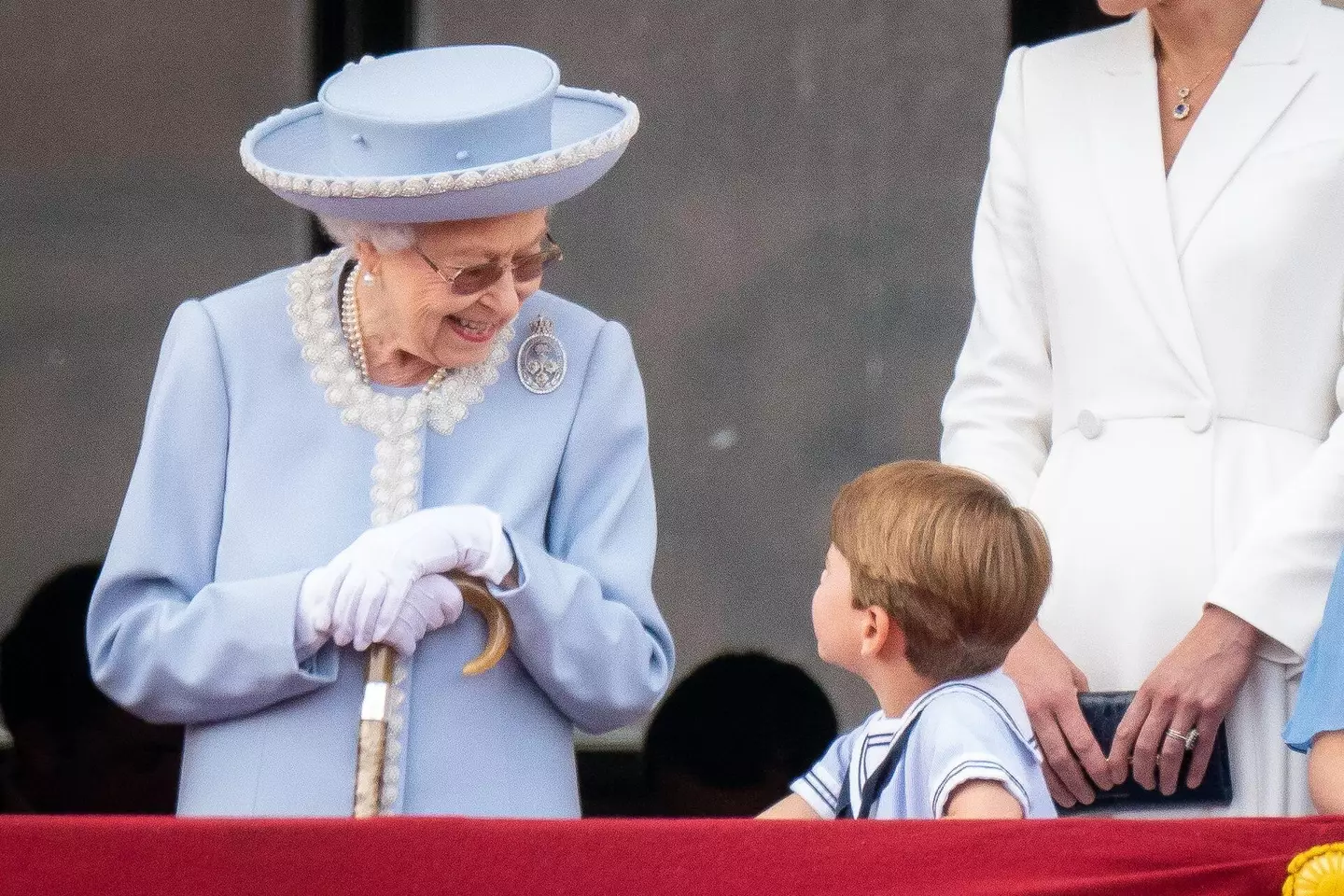 The Queen with Prince Louis at the Platinum Jubilee celebrations in June.
