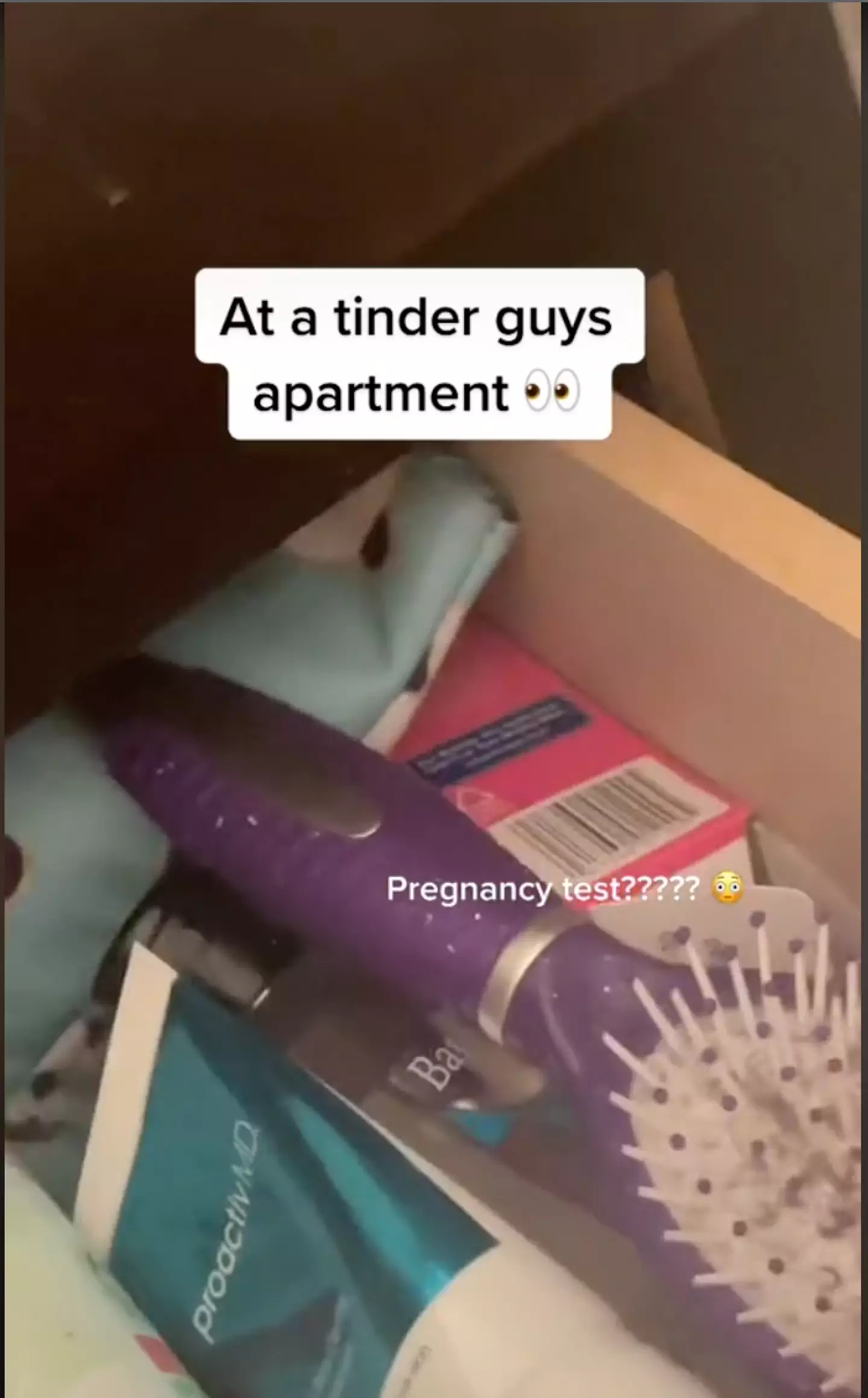 The alleged pregnancy test also suggested a woman living there (