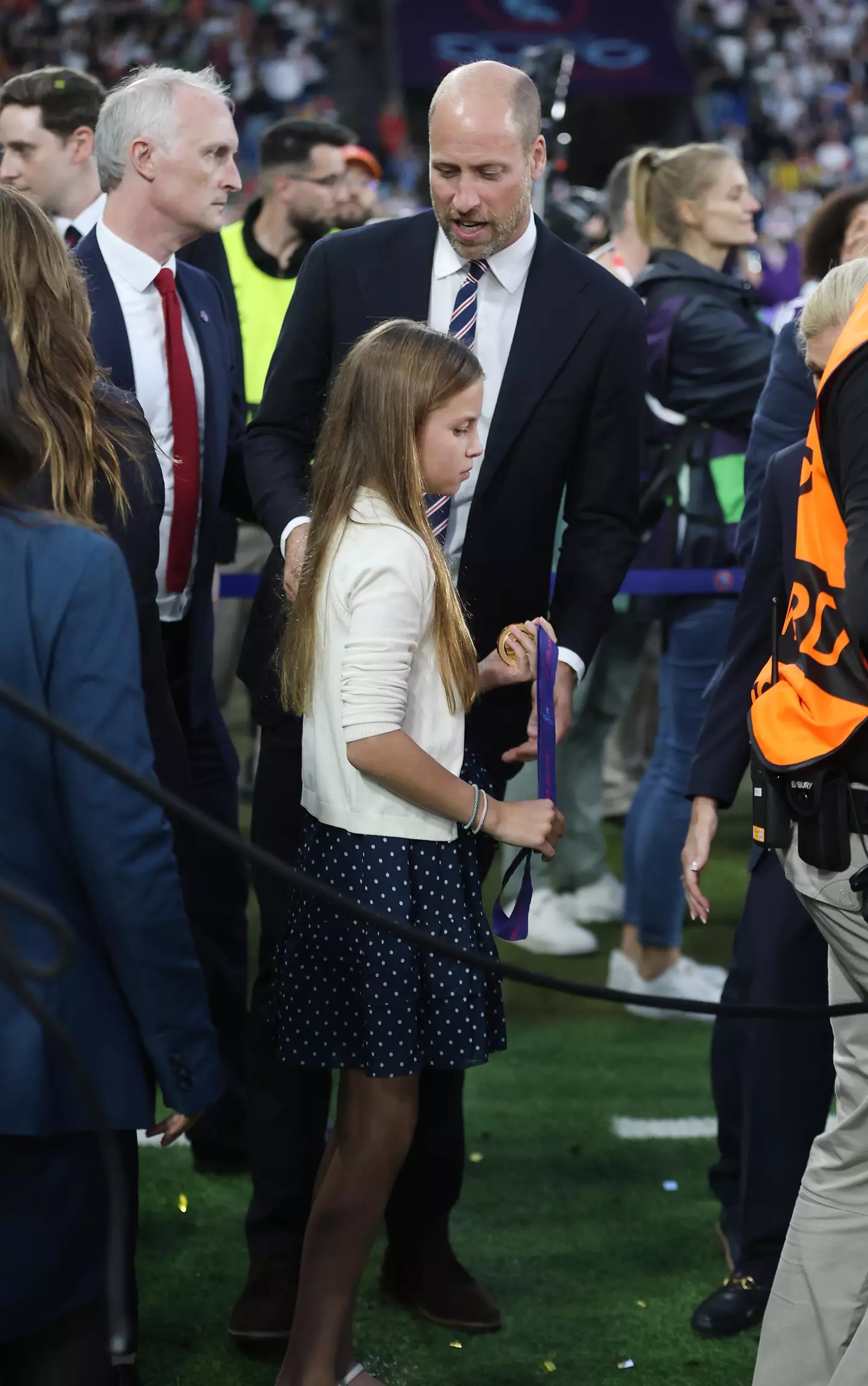 Princess Charlotte accompanied her dad Prince William to the Women's Euro final (Crystal Pix/MB Media/Getty Images)