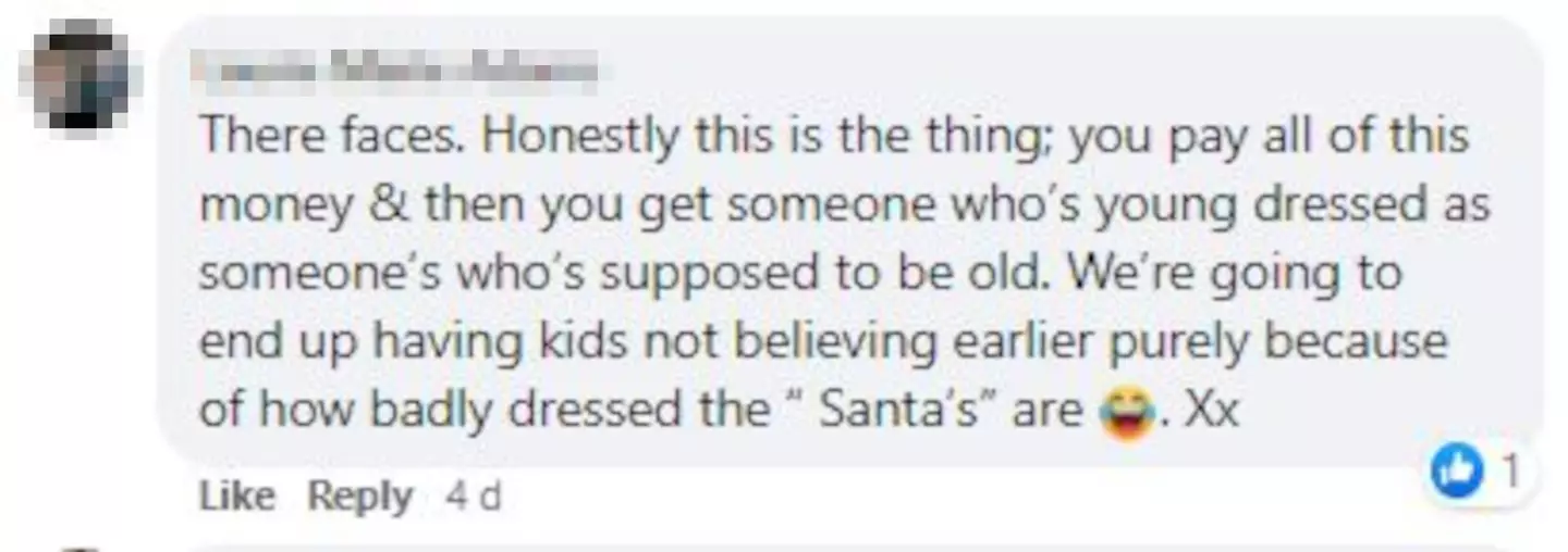 People quickly flocked to the comments after seeing the state of Santa (