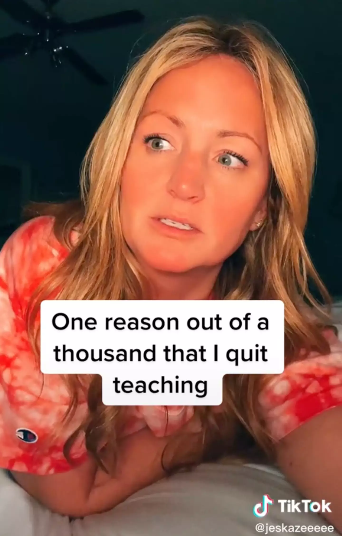 The former teacher said the man 'barged' into her room.