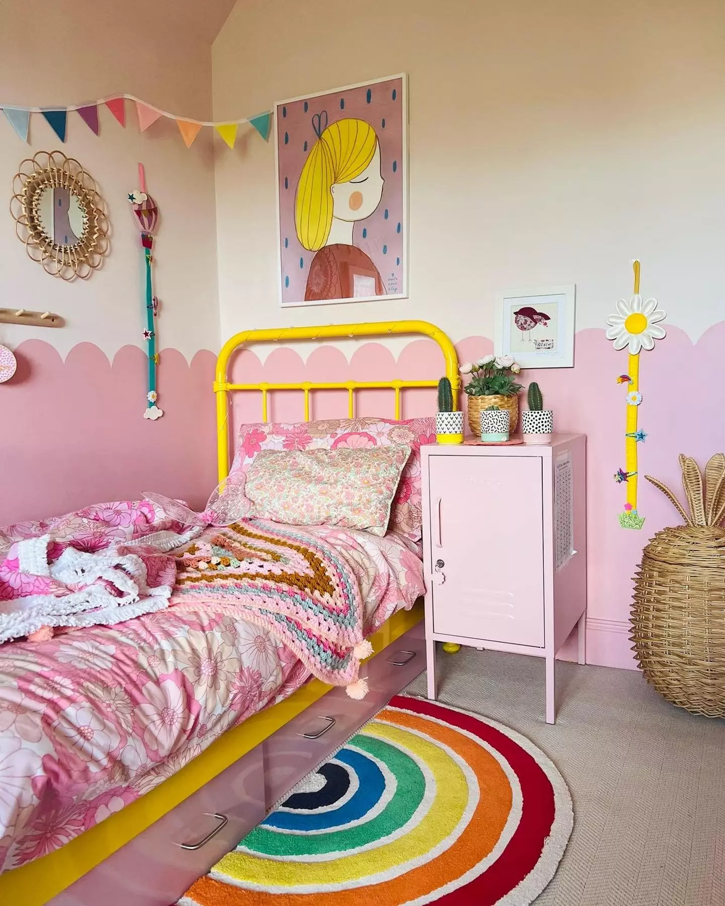 One of her children wasn't in favour of the pink to begin with.