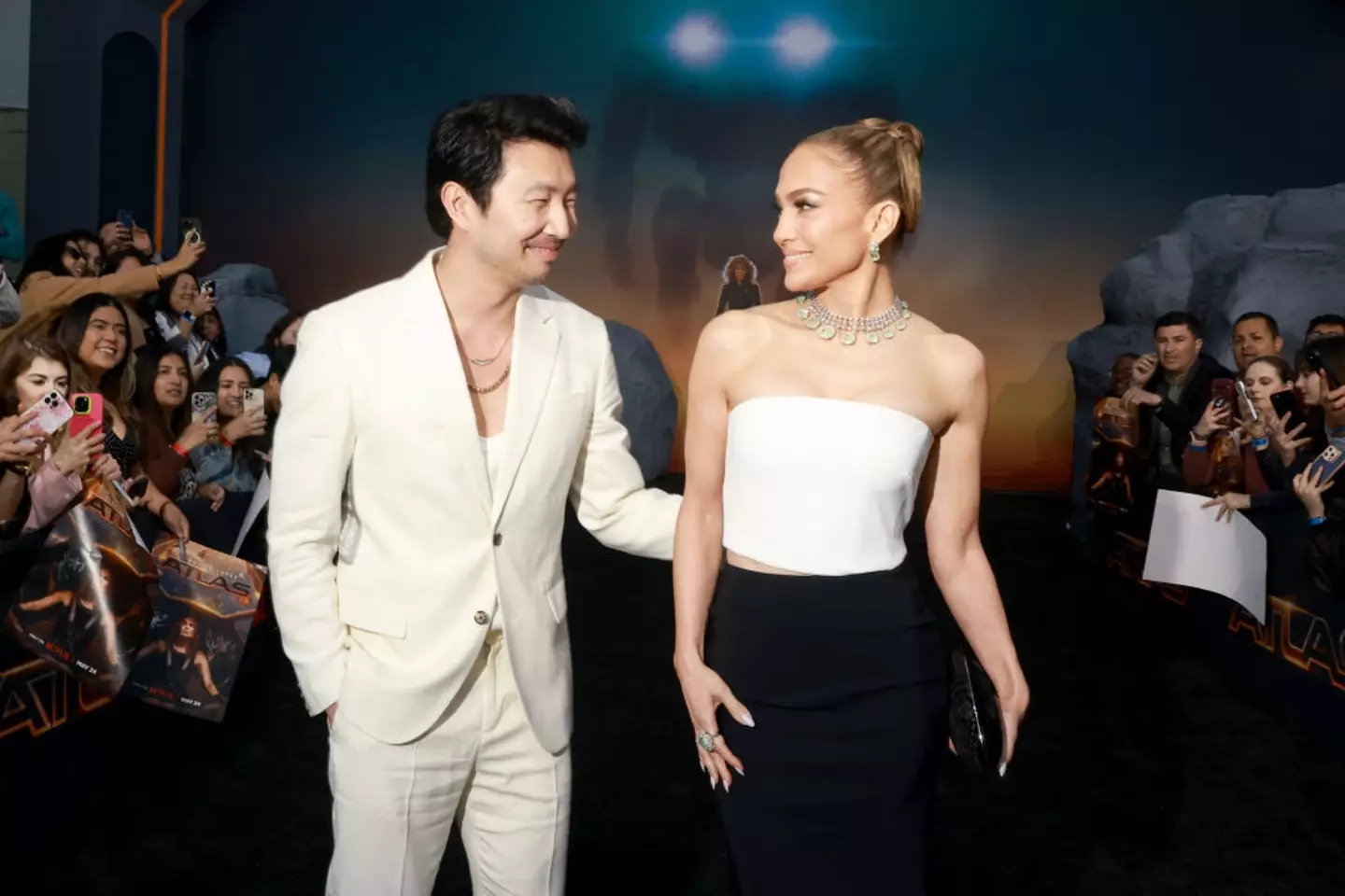 JLo stars in Atlas alongside Simu Liu. (Roger Kisby/Getty Images for Netflix)