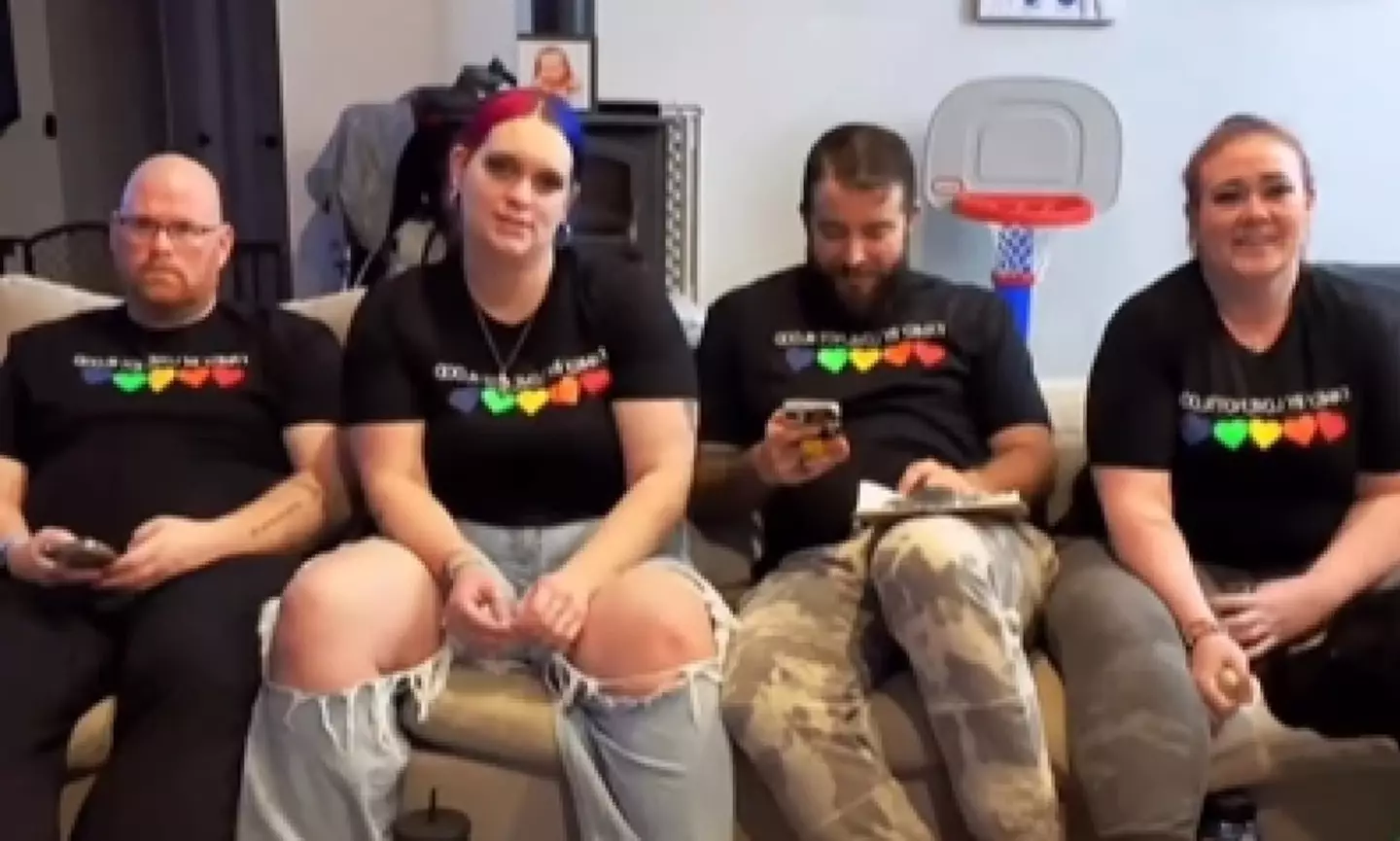 The four-parent 'polyfamory' have said they aren't bothered about who their children's biological father is.