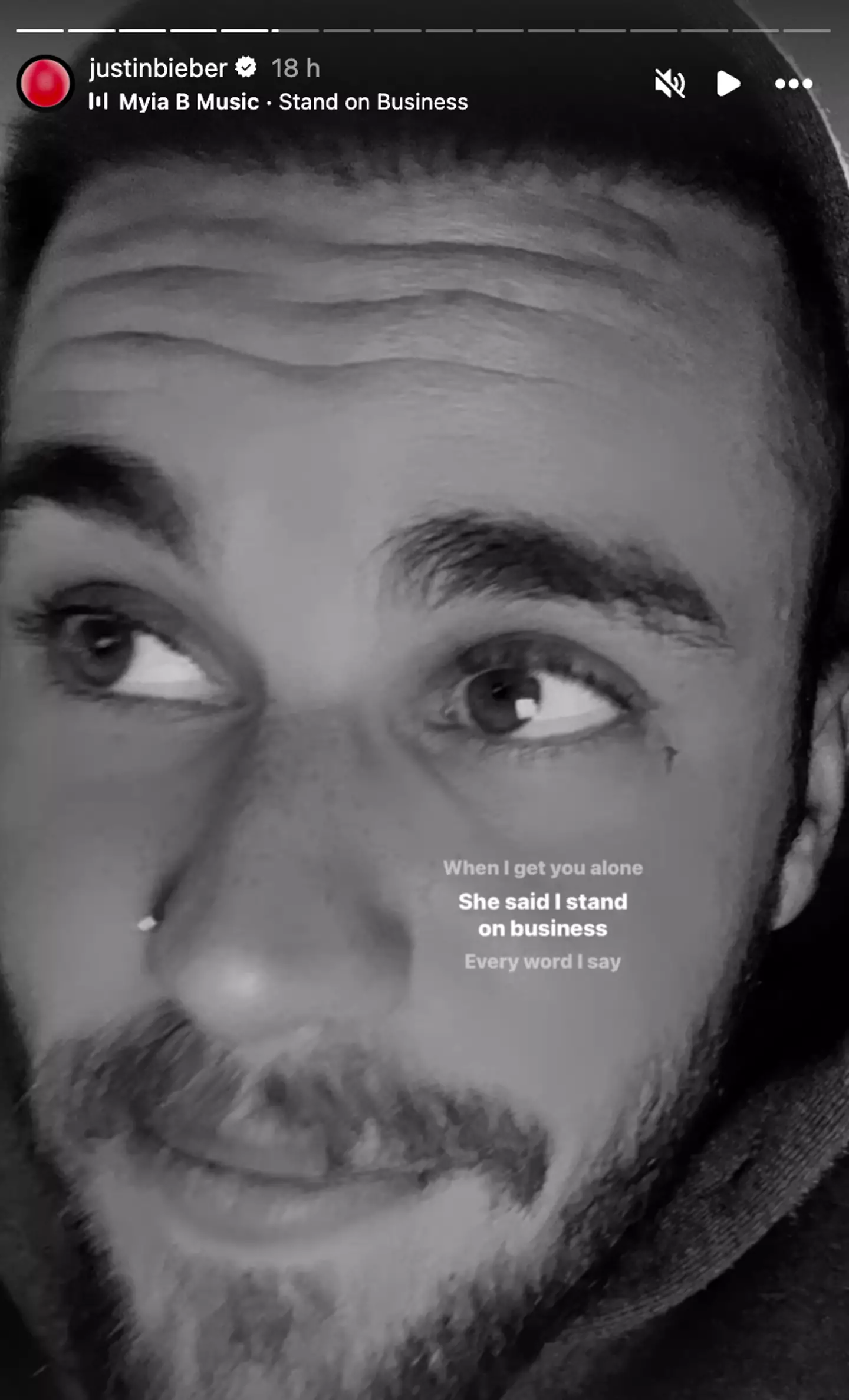 Bieber shared a series of selfies online (Instagram/@justinbieber)