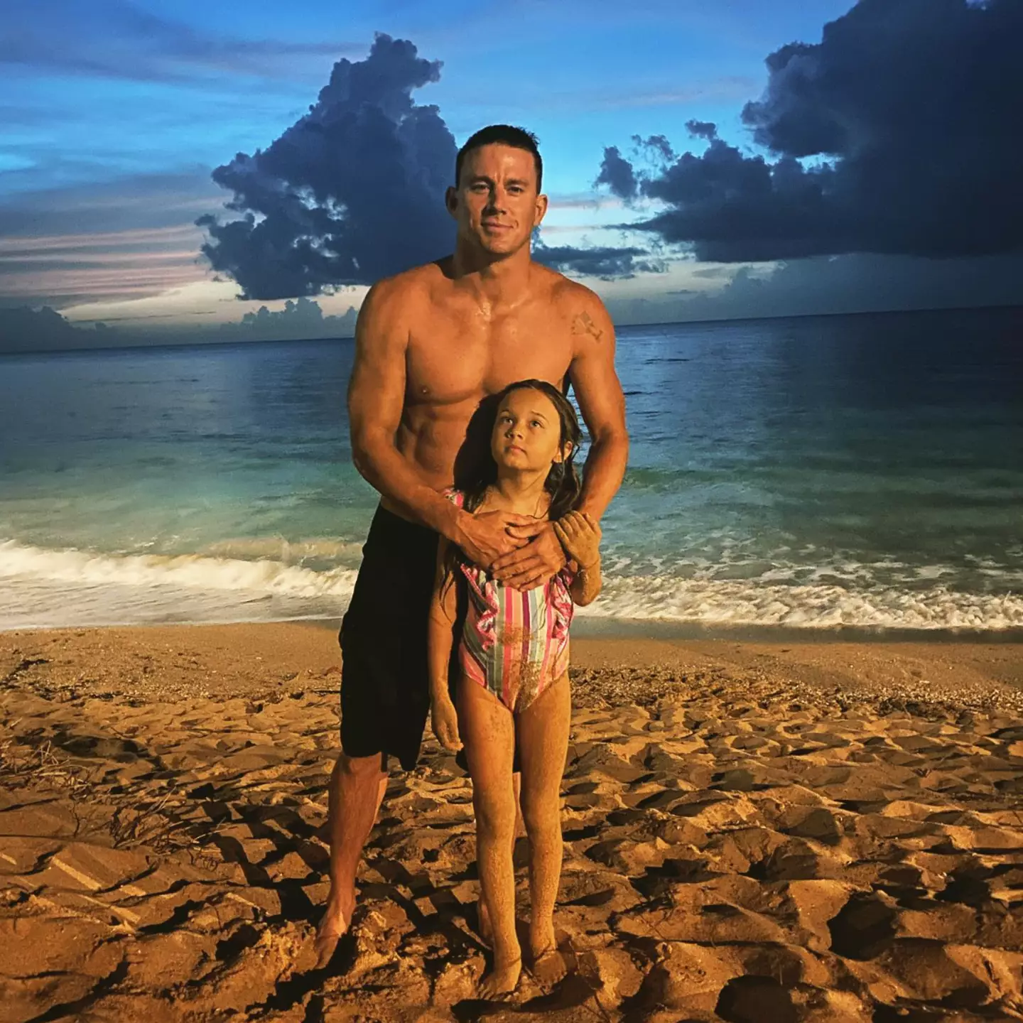 Tatum shared the first unobscured photo of Everly in summer 2021.
