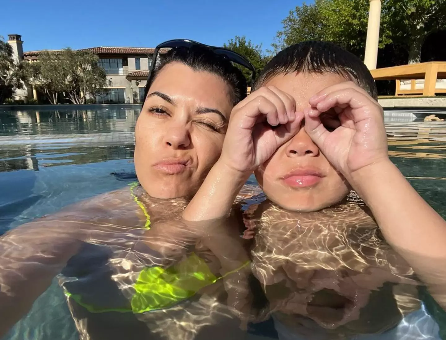 kourtney and her seven-year-old son Reign.