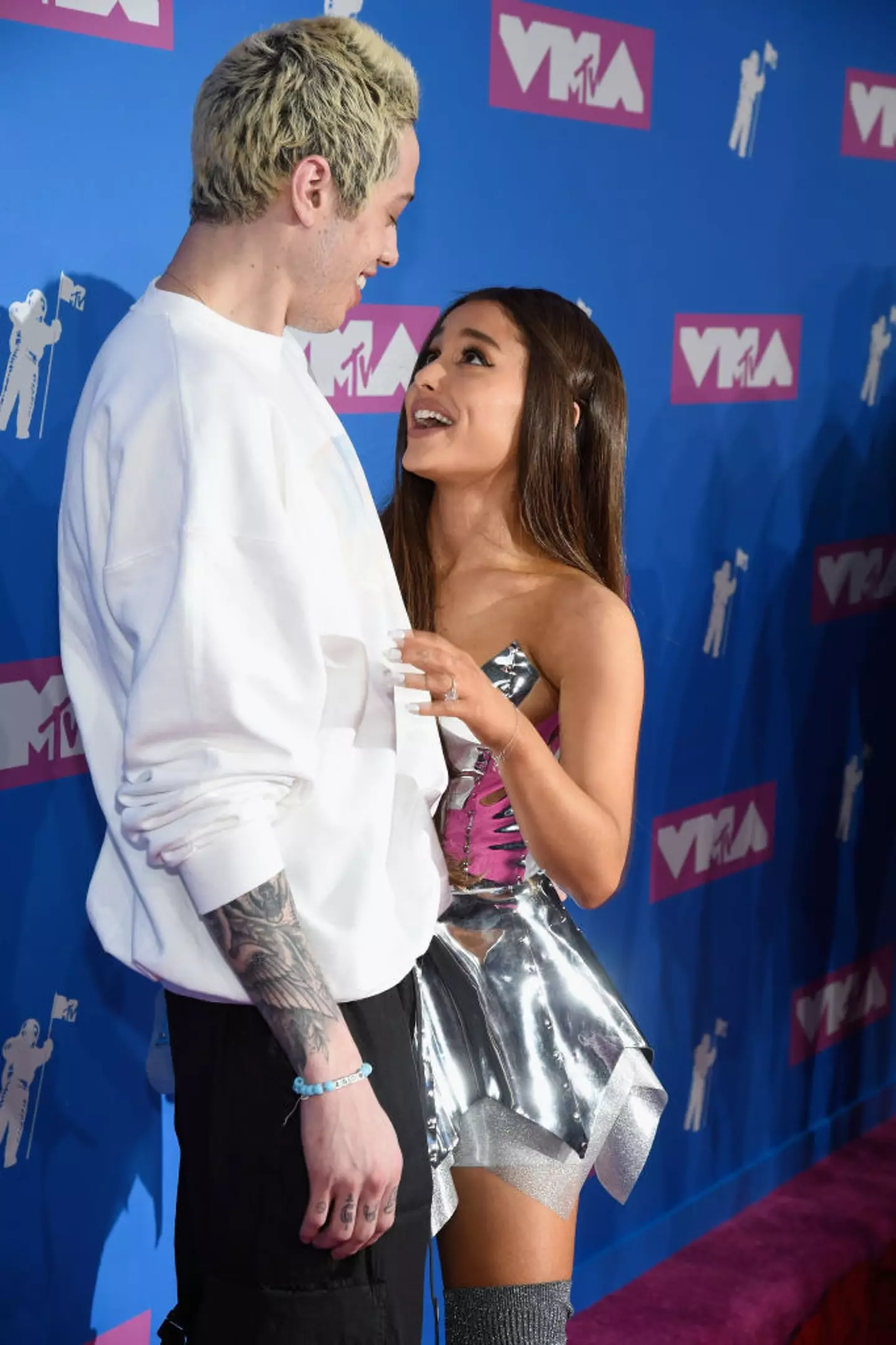 I guess we all know why she's smiling (Kevin Mazur / Contributor / Getty)
