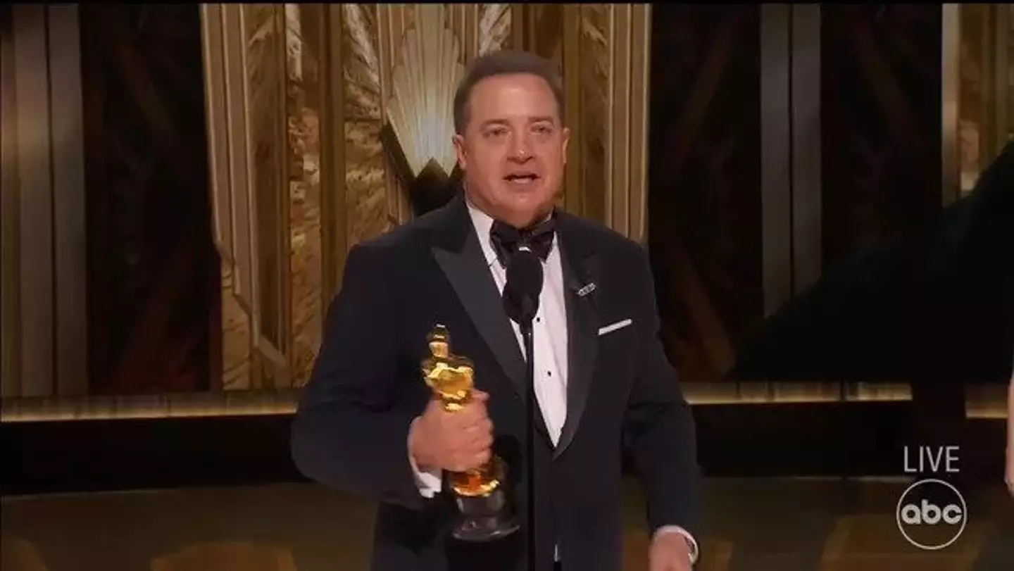 Brendan Fraser was emotional when he delivered his speech.