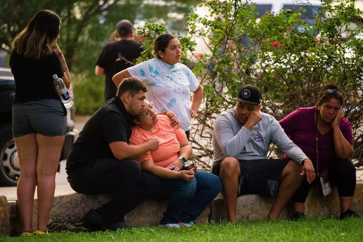 Families gathered awaiting news of their relatives (