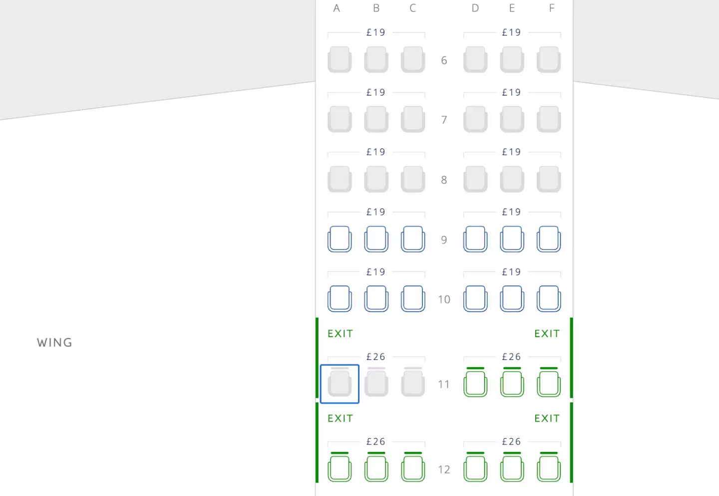 Seat 11A had been booked up on a number of flights (British Airways)