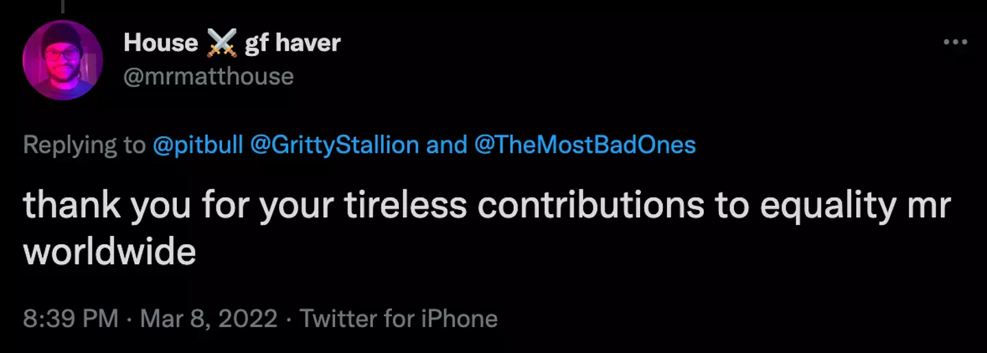 The photo received a sarky response (