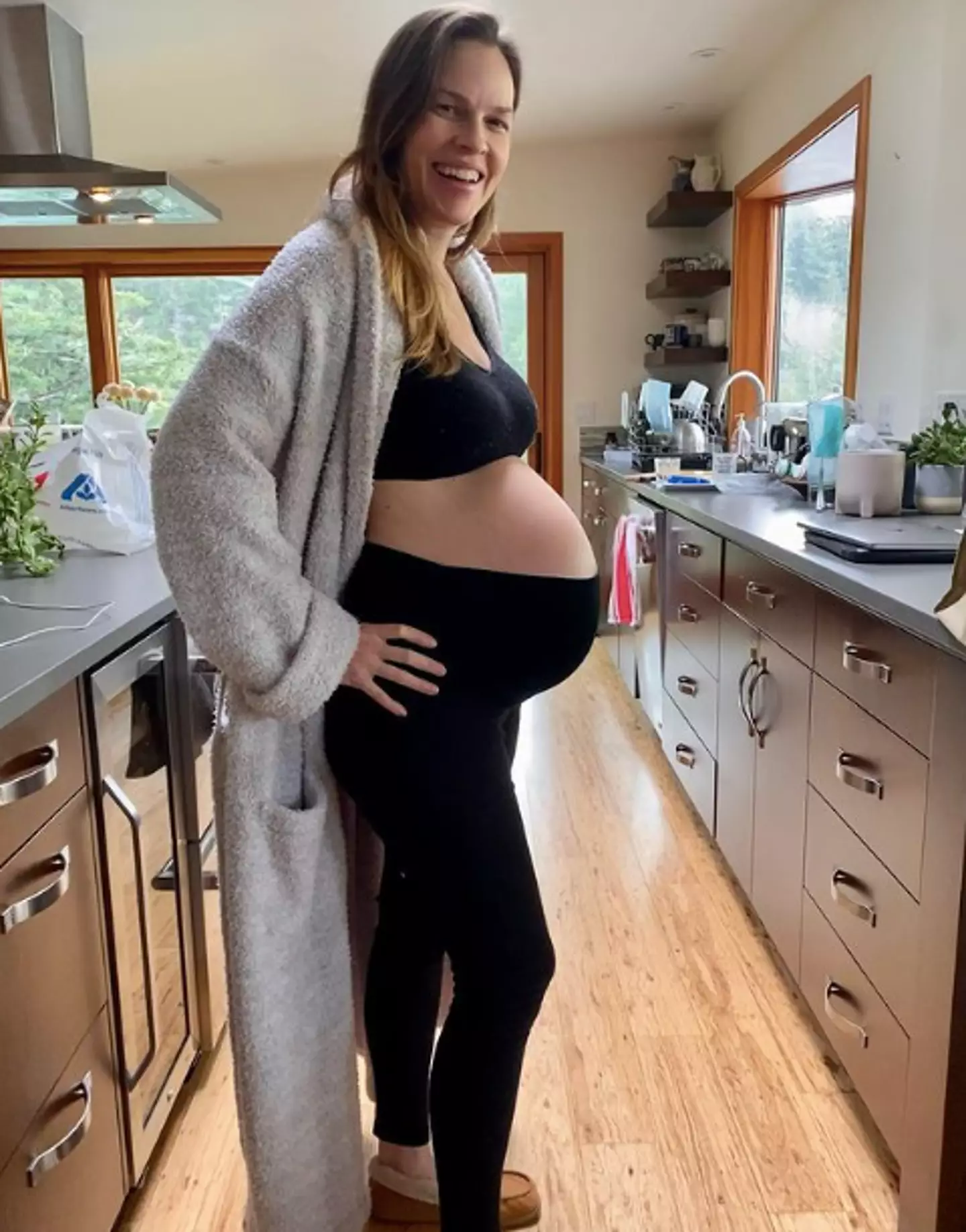 She explained that all her pregnancy symptoms were 'doubled'.