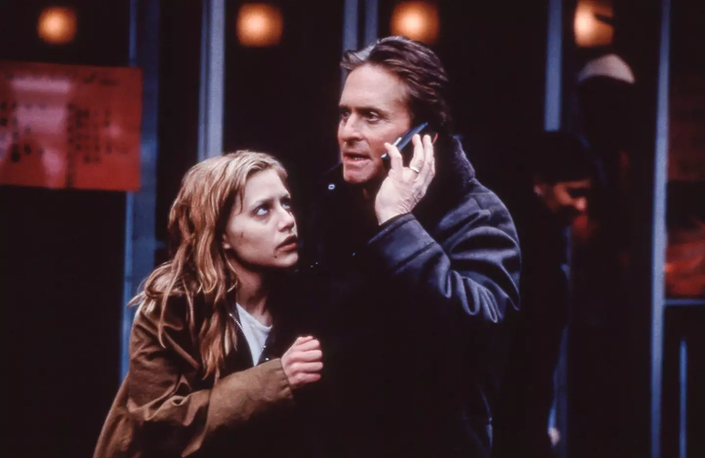 Michael Douglas and Brittany Murphy in Don't Say a Word.