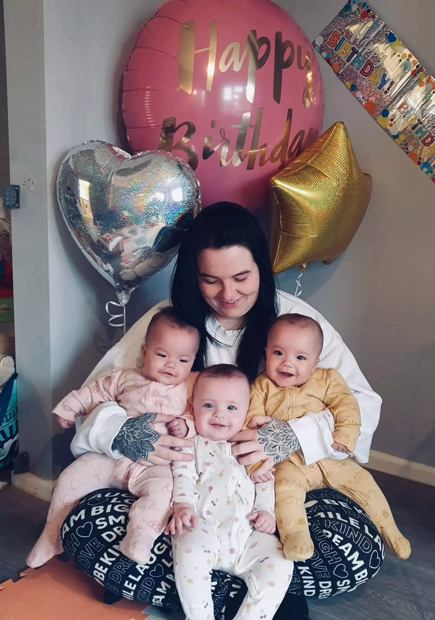 The mum fell pregnant with triplets while on the pill.