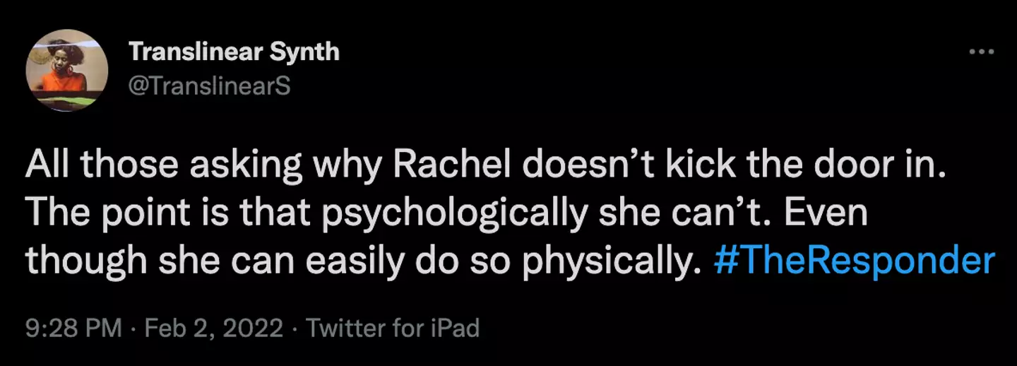 Rachel was psychologically prevented from hitting back (