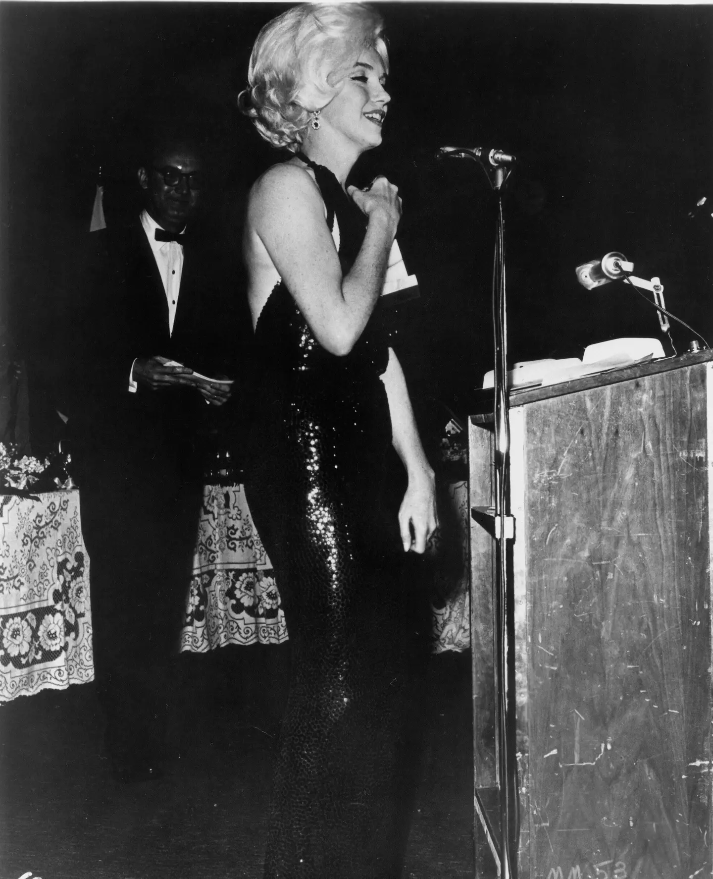 Monroe wore the dress to the Golden Globes.