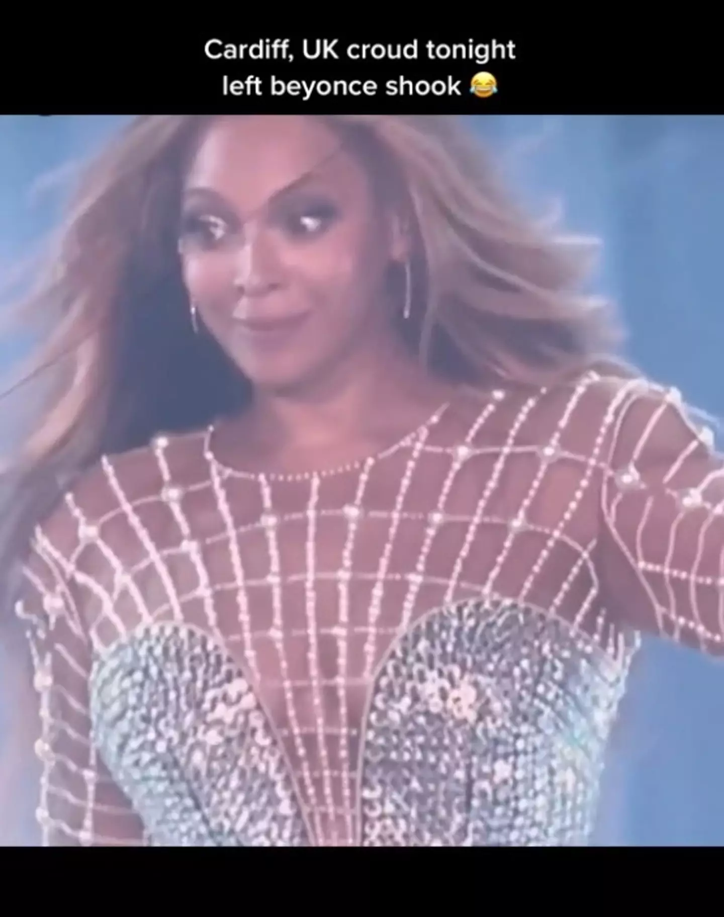 Queen of Pop Beyoncé was shocked by the way the crowd in Cardiff sang the lyrics to 'Love On Top'.