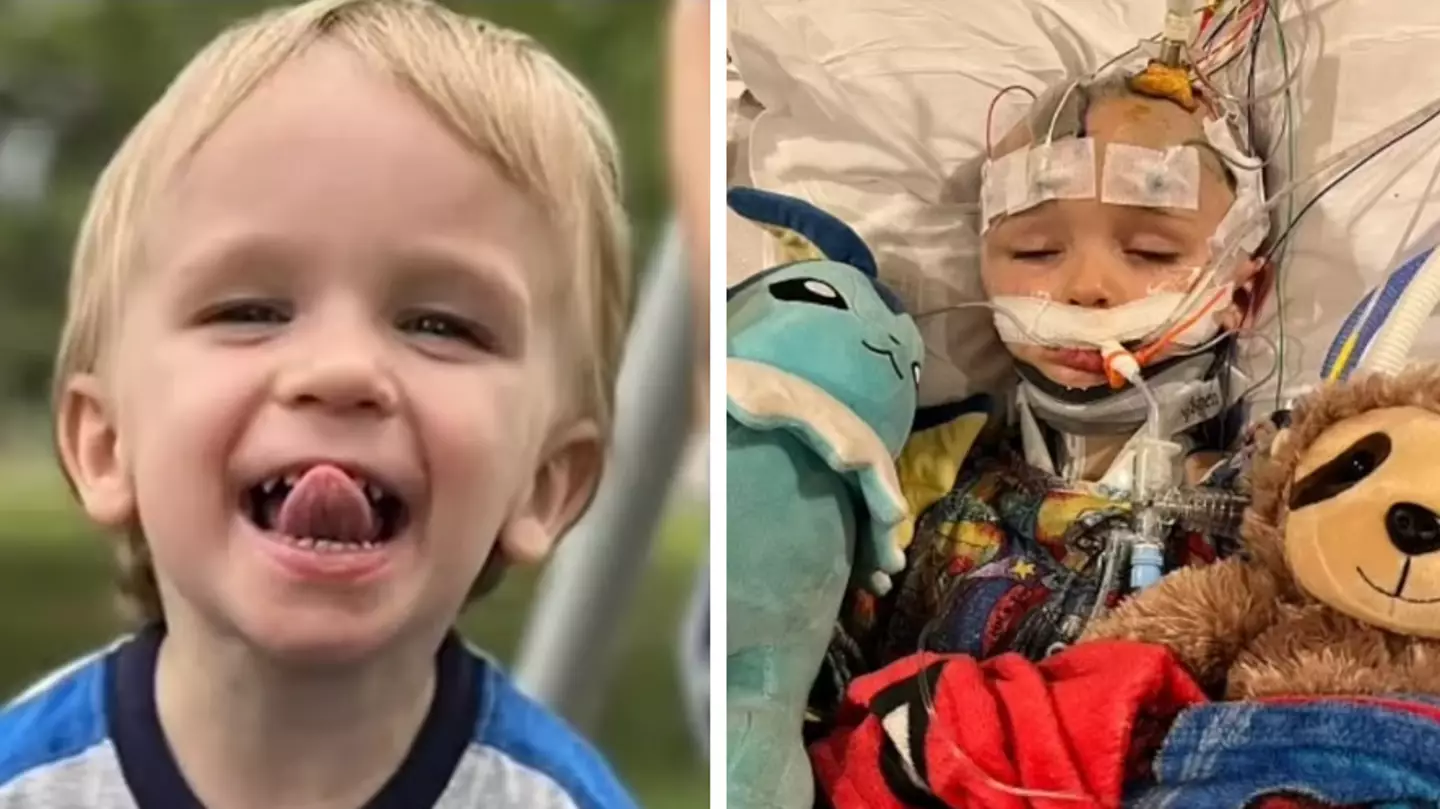 Little boy fighting for life in hospital after he was viciously beaten by 12-year-old babysitter