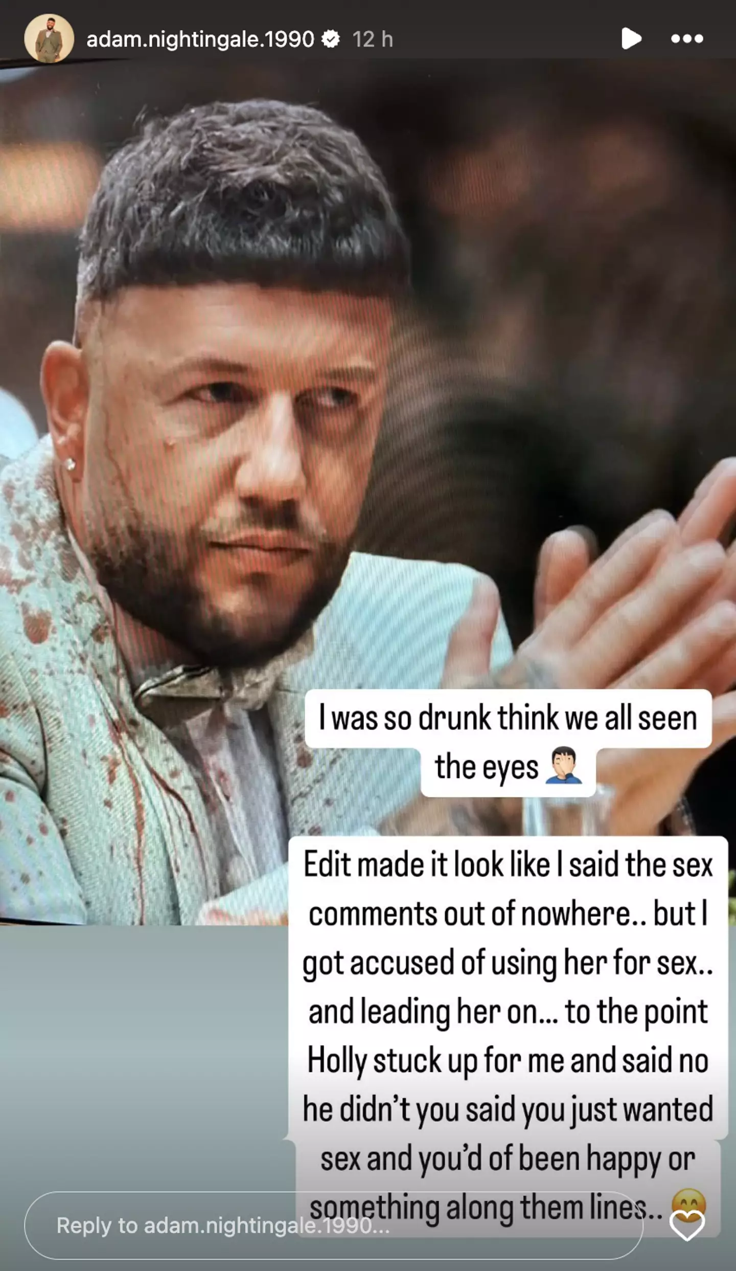 Adam has now had his say on the viral moment (Channel 4)