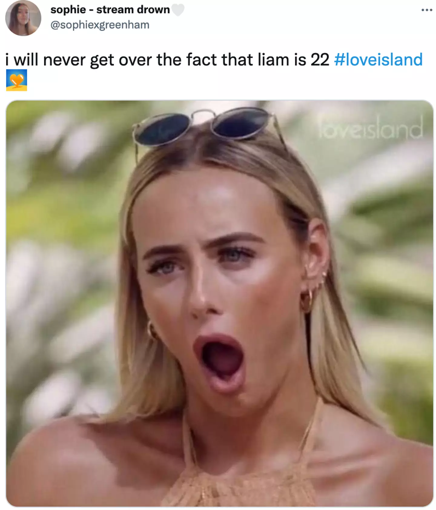 Love Island fans reacted to Liam's age on Twitter (