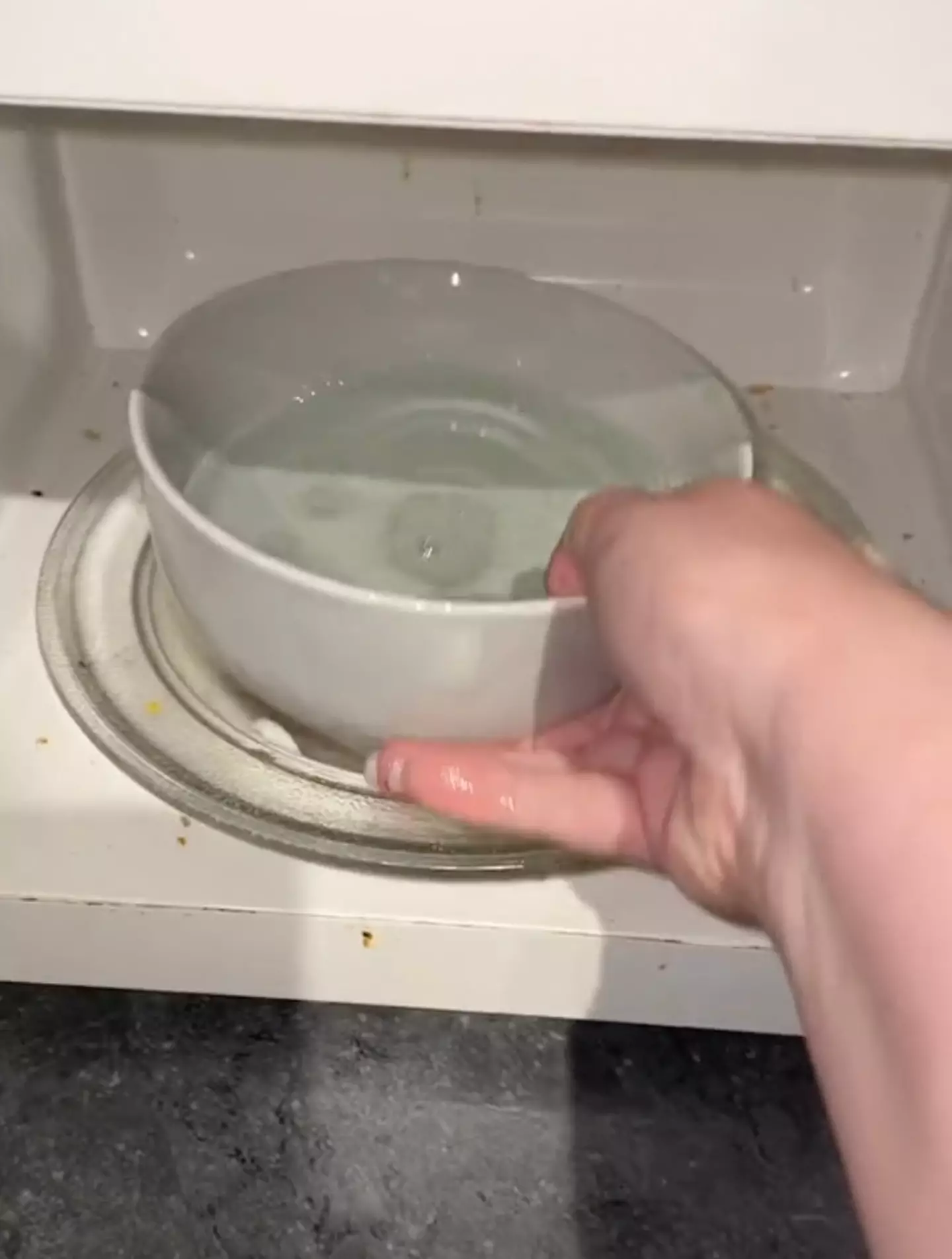 In the bowl of water goes.