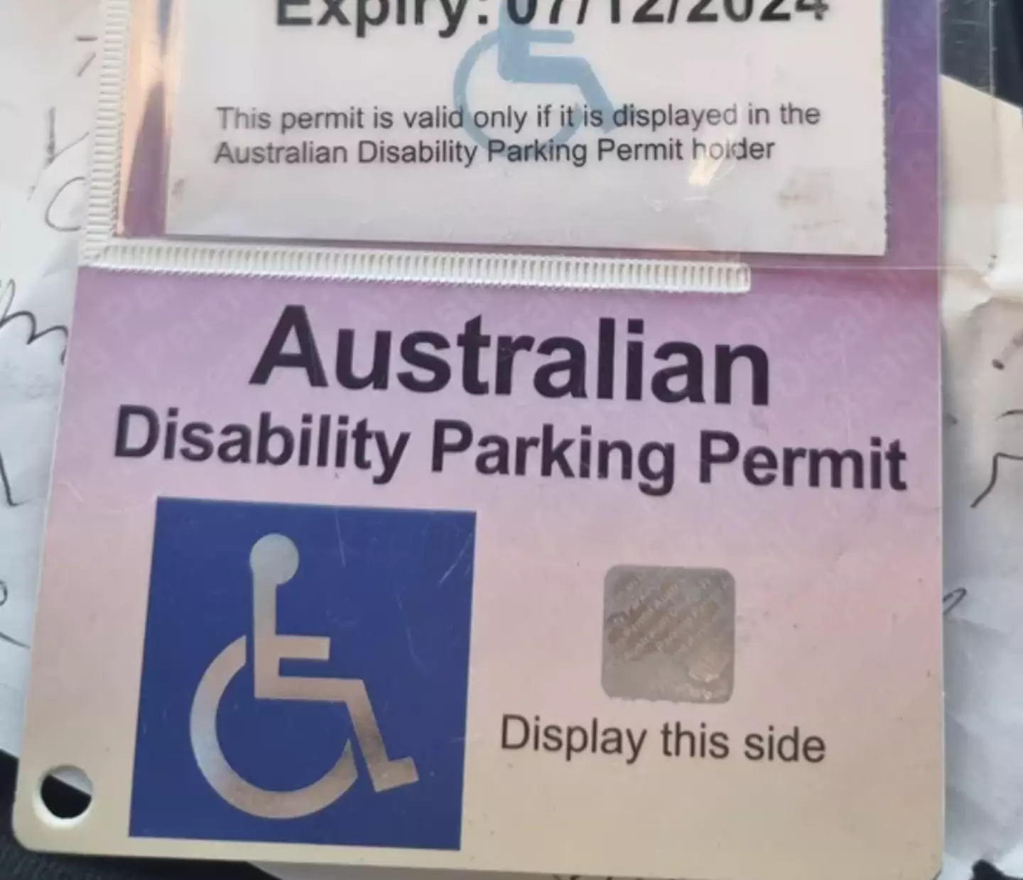 The mum qualified for a disabled badge.