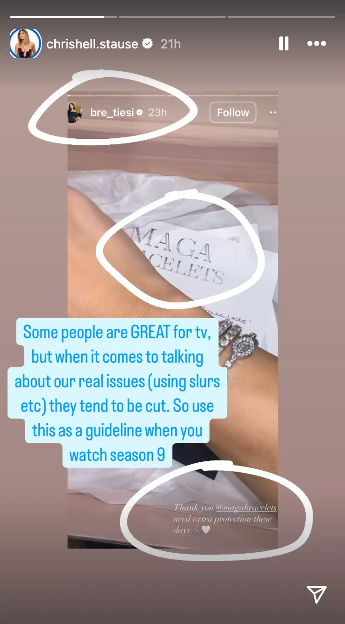 Stause took to social media to call out Tiesi (Instagram/@chrishell.stause)