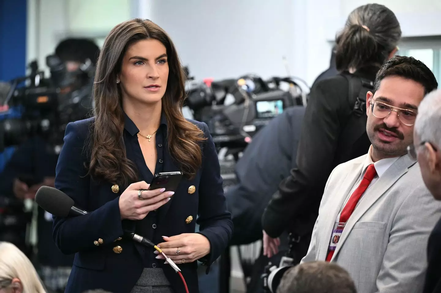 Kaitlan Collins pressed Trump over redactions in the Epstein files (Yuri Gripas/Abaca/Bloomberg via Getty Images)