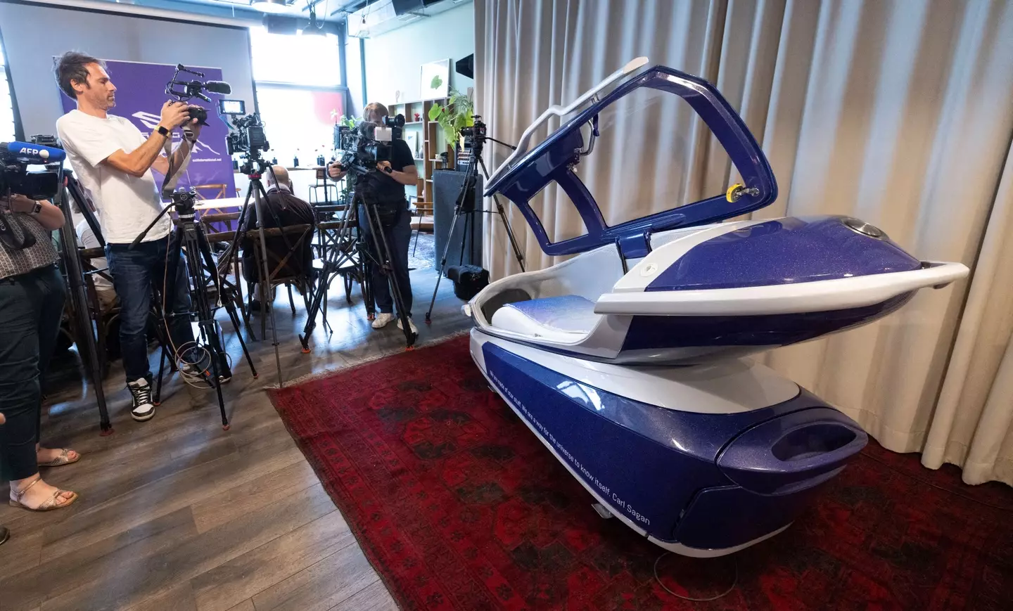 The suicide pods are seemingly just the first of 'Dr Death's' eerie inventions (ARND WIEGMANN/AFP via Getty Images)